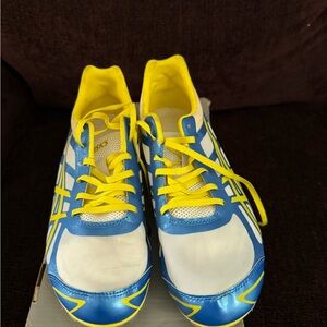 Asics Blue and Yellow Running Shoes